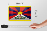 Blechschild Flagge Tibets 18x12cm Flag of Tibet Dekoration