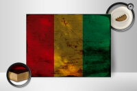 Holzschild Flagge Guinea 40x30cm Flag of Guinea Rost