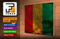 Holzschild Flagge Guinea 40x30cm Flag of Guinea Rost