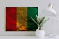 Holzschild Flagge Guinea 40x30cm Flag of Guinea Rost