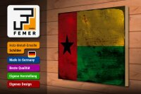 Holzschild Flagge Guinea-Bissau 40x30cm Guinea Rost