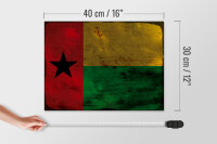 Holzschild Flagge Guinea-Bissau 40x30cm Guinea Rost