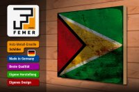 Holzschild Flagge Guyana 40x30cm Flag of Guyana Rost