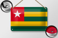 Blechschild Flagge Togos 18x12cm Flag of Togo Dekoration