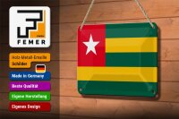 Blechschild Flagge Togos 18x12cm Flag of Togo Dekoration