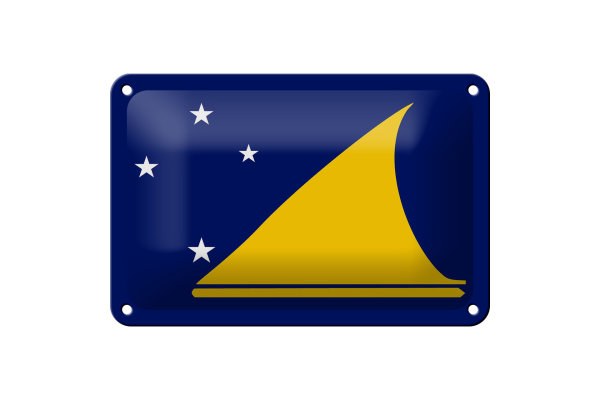 Blechschild Flagge Tokelaus 18x12cm Flag of Tokelau Dekoration
