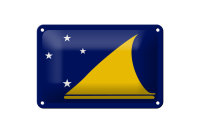 Blechschild Flagge Tokelaus 18x12cm Flag of Tokelau Dekoration