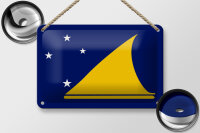 Blechschild Flagge Tokelaus 18x12cm Flag of Tokelau Dekoration