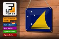 Blechschild Flagge Tokelaus 18x12cm Flag of Tokelau Dekoration