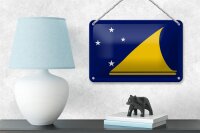 Blechschild Flagge Tokelaus 18x12cm Flag of Tokelau Dekoration