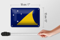 Blechschild Flagge Tokelaus 18x12cm Flag of Tokelau Dekoration