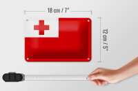 Blechschild Flagge Tongas 18x12cm Flag of Tonga Dekoration