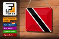 Blechschild Flagge Trinidad und Tobagos 18x12cm Falg Dekoration