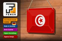 Blechschild Flagge Tunesiens 18x12cm Flag of Tunisia Dekoration