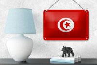 Blechschild Flagge Tunesiens 18x12cm Flag of Tunisia Dekoration