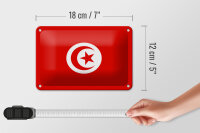 Blechschild Flagge Tunesiens 18x12cm Flag of Tunisia Dekoration