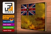 Holzschild Flagge Niue 40x30cm Flag of Niue Rost