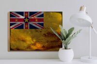 Holzschild Flagge Niue 40x30cm Flag of Niue Rost