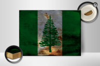 Holzschild Flagge Norfolkinsel 40x30cm Flag Rost