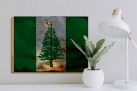 Holzschild Flagge Norfolkinsel 40x30cm Flag Rost