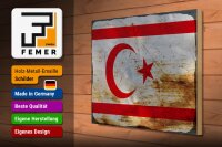 Holzschild Flagge Nordzypern 40x30cm Flag Rost