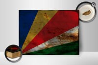 Holzschild Flagge Seychellen 40x30cm Flag Seychelles Rost