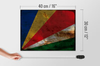 Holzschild Flagge Seychellen 40x30cm Flag Seychelles Rost