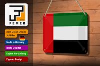 Blechschild Flagge Vereinigten Arabischen Emirate 18x12cm Dekoration