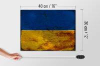 Holzschild Flagge Ukraine 40x30cm Flag of Ukraine Rost