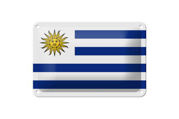 Blechschild Flagge Uruguays 18x12cm Flag of Uruguay Dekoration