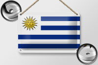 Blechschild Flagge Uruguays 18x12cm Flag of Uruguay Dekoration