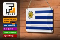 Blechschild Flagge Uruguays 18x12cm Flag of Uruguay Dekoration