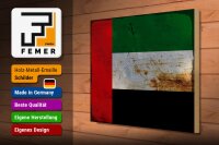 Holzschild Flagge Arabische Emirate 40x30cm Flag Rost