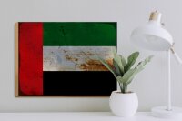Holzschild Flagge Arabische Emirate 40x30cm Flag Rost