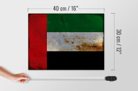 Holzschild Flagge Arabische Emirate 40x30cm Flag Rost