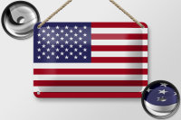 Blechschild Flagge Vereinigte Staaten 18x12cm United States Dekoration