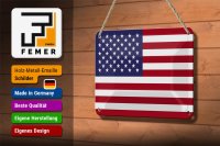 Blechschild Flagge Vereinigte Staaten 18x12cm United States Dekoration
