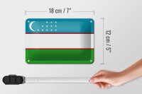 Blechschild Flagge Usbekistans 18x12cm Flag of Uzbekistan Dekoration
