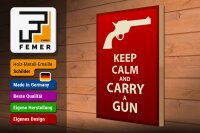 Holzschild Spruch 30x40cm Keep Calm and carry a gun