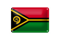 Blechschild Flagge Vanuatus 18x12cm Flag of Vanuatu Dekoration