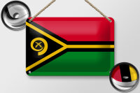 Blechschild Flagge Vanuatus 18x12cm Flag of Vanuatu Dekoration