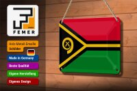 Blechschild Flagge Vanuatus 18x12cm Flag of Vanuatu Dekoration