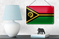 Blechschild Flagge Vanuatus 18x12cm Flag of Vanuatu Dekoration