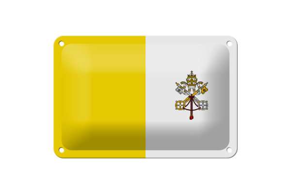 Blechschild Flagge Vatikanstadt 18x12cm Flag Vatican City Dekoration