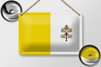 Blechschild Flagge Vatikanstadt 18x12cm Flag Vatican City Dekoration