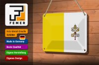 Blechschild Flagge Vatikanstadt 18x12cm Flag Vatican City Dekoration