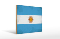Holzschild Flagge Argentinien 40x30cm Argentina Vintage