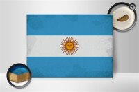 Holzschild Flagge Argentinien 40x30cm Argentina Vintage