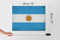Holzschild Flagge Argentinien 40x30cm Argentina Vintage