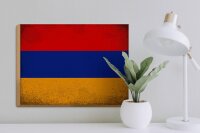 Holzschild Flagge Armenien 40x30cm Flag Armenia Vintage